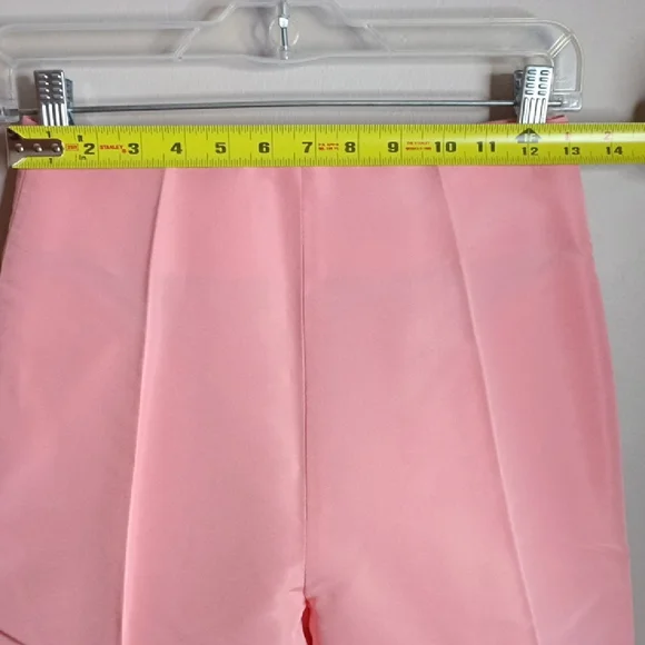 Greta Constantine Wide Leg Super High Waisted Long Structured Silk Trousers XS-S - Picture 9 of 12